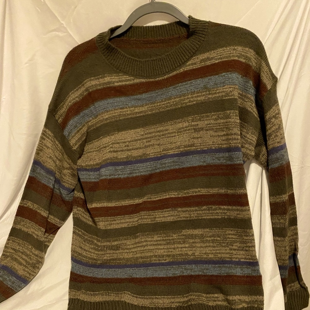 Multi-striped grunge knitted sweater vintage